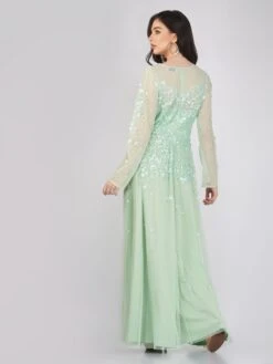 Luciene Long Sleeve Embellished Maxi Dress In Mint -Lace & Beads FairyTaleDresses 31
