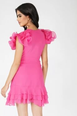 Fairy Flutter Sleeve Mini Dress In Pink 12 Fairy Flutter Sleeve Mini Dress In Pink -Lace & Beads Fairy 10