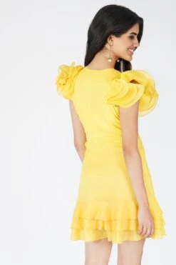 Fairy Flutter Sleeve Mini Dress In Yellow 11 Fairy Flutter Sleeve Mini Dress In Yellow -Lace & Beads Fairy 2