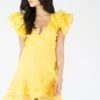 Fairy Flutter Sleeve Mini Dress In Yellow 1 Fairy Flutter Sleeve Mini Dress In Yellow -Lace & Beads Fairy 6