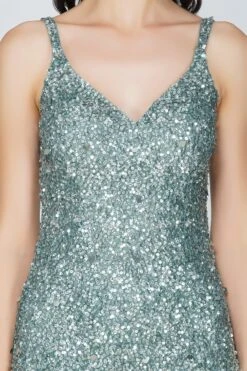 Greyson Teal Sequin Mini Dress -Lace & Beads Greyson 10