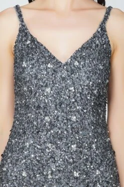 Greyson Grey Sequin Mini Dress -Lace & Beads Greyson 6