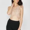 Butterfly Top In Blush Nude -Lace & Beads IMAGE 1