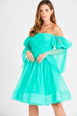 Amora Green Tulle Dress -Lace & Beads INN5717GRN 3