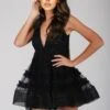 Ivy Black Tulle Mini Dress -Lace & Beads IvyEdited
