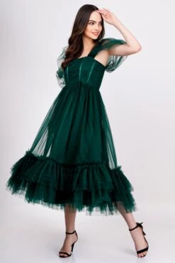 Jayne Emerald Green Tulle Midi Dress -Lace & Beads JayneEmeraldGreen 2