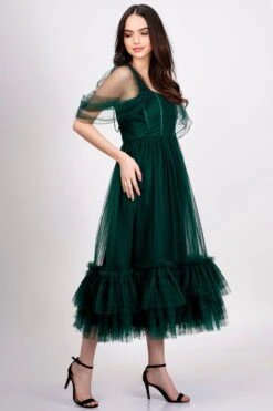 Jayne Emerald Green Tulle Midi Dress -Lace & Beads JayneEmeraldGreen 5