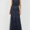 Keeva Navy Bridesmaid Maxi Dress -Lace & Beads KeevaMaxiNavy