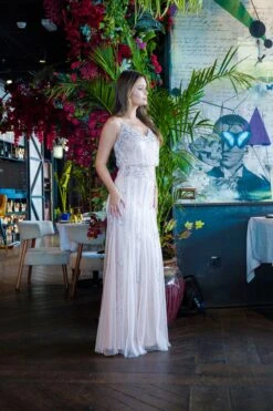 Keeva Nude Blush Bridesmaid Dress 19 Keeva Nude Blush Bridesmaid Dress -Lace & Beads KeevaNude 3