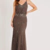 Keeva Stone Grey Bridesmaid Maxi Dress 2 Keeva Stone Grey Bridesmaid Maxi Dress -Lace & Beads LACE BEADS 1181