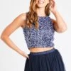 Picasso Navy Blue Sequin Top -Lace & Beads LACE BEADS 1913