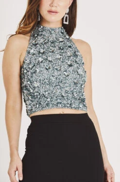 Gui Beaded Top In Teal -Lace & Beads LACE BEADS 2072