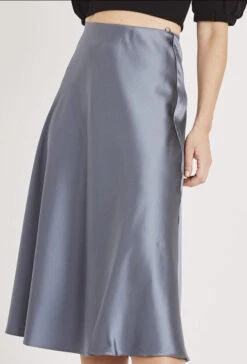 Sophie Grey Satin Skirt