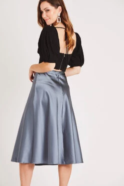 Sophie Grey Satin Skirt -Lace & Beads LACE BEADS 2134