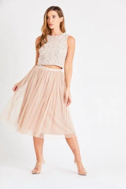 Picasso Nude Embellished Sequin Top -Lace & Beads LNB1194NDE 2