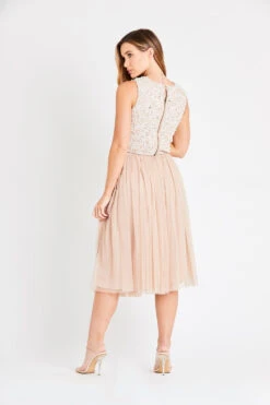 Picasso Nude Embellished Sequin Top -Lace & Beads LNB1194NDE 4