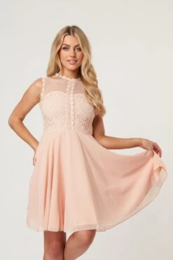 Carlie Blush Tulle And Lace Skater Dress 13 Carlie Blush Tulle And Lace Skater Dress -Lace & Beads LaceandBeads1454