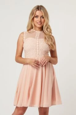 Carlie Blush Tulle And Lace Skater Dress 15 Carlie Blush Tulle And Lace Skater Dress -Lace & Beads LaceandBeads1457