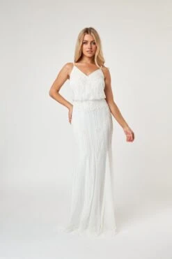Keeva Wedding Dress In White -Lace & Beads LaceandBeads601