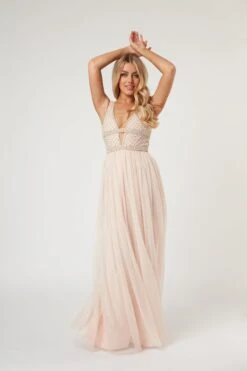 Myla Nude Embellished Maxi Dress 18 Myla Nude Embellished Maxi Dress -Lace & Beads LaceandBeads901