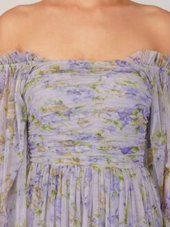 Lana Lilac Printed Tulle Dress -Lace & Beads LanaPurplePrint 5