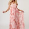 Levi Pink Floral Printed Maxi Dress -Lace & Beads Levi 7