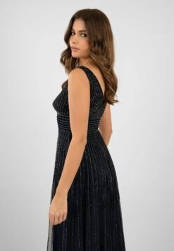 Lorelai Navy Blue Embellished Maxi Dress -Lace & Beads LorelaiNavyBlue 5