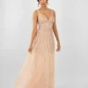 Lorelai Blush Pink Embellished Maxi Dress -Lace & Beads LorelaiNudeBlush 1