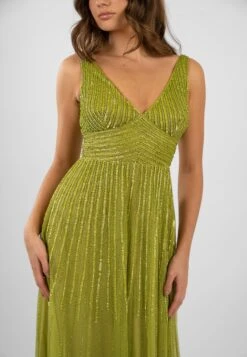 Lorelai Olive Green Embellished Maxi Dress -Lace & Beads LorelaiOlive 2