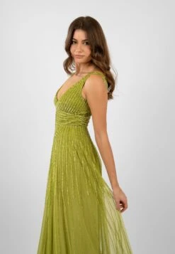 Lorelai Olive Green Embellished Maxi Dress -Lace & Beads LorelaiOlive 5
