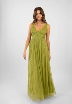 Lorelai Olive Green Embellished Maxi Dress -Lace & Beads LorelaiOlive 7