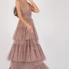 Luna Mink Tulle Plunge Maxi Dress 2 Luna Mink Tulle Plunge Maxi Dress -Lace & Beads Luna 4