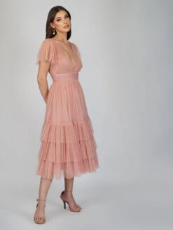 Madison Pink Tulle Bridesmaid Dress 9 Madison Pink Tulle Bridesmaid Dress -Lace & Beads MADISONMIDIEDITED 1