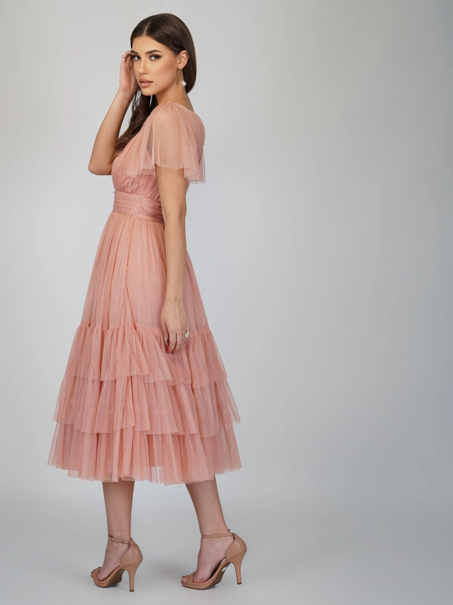 Madison Pink Tulle Bridesmaid Dress 4 Madison Pink Tulle Bridesmaid Dress - Image 2