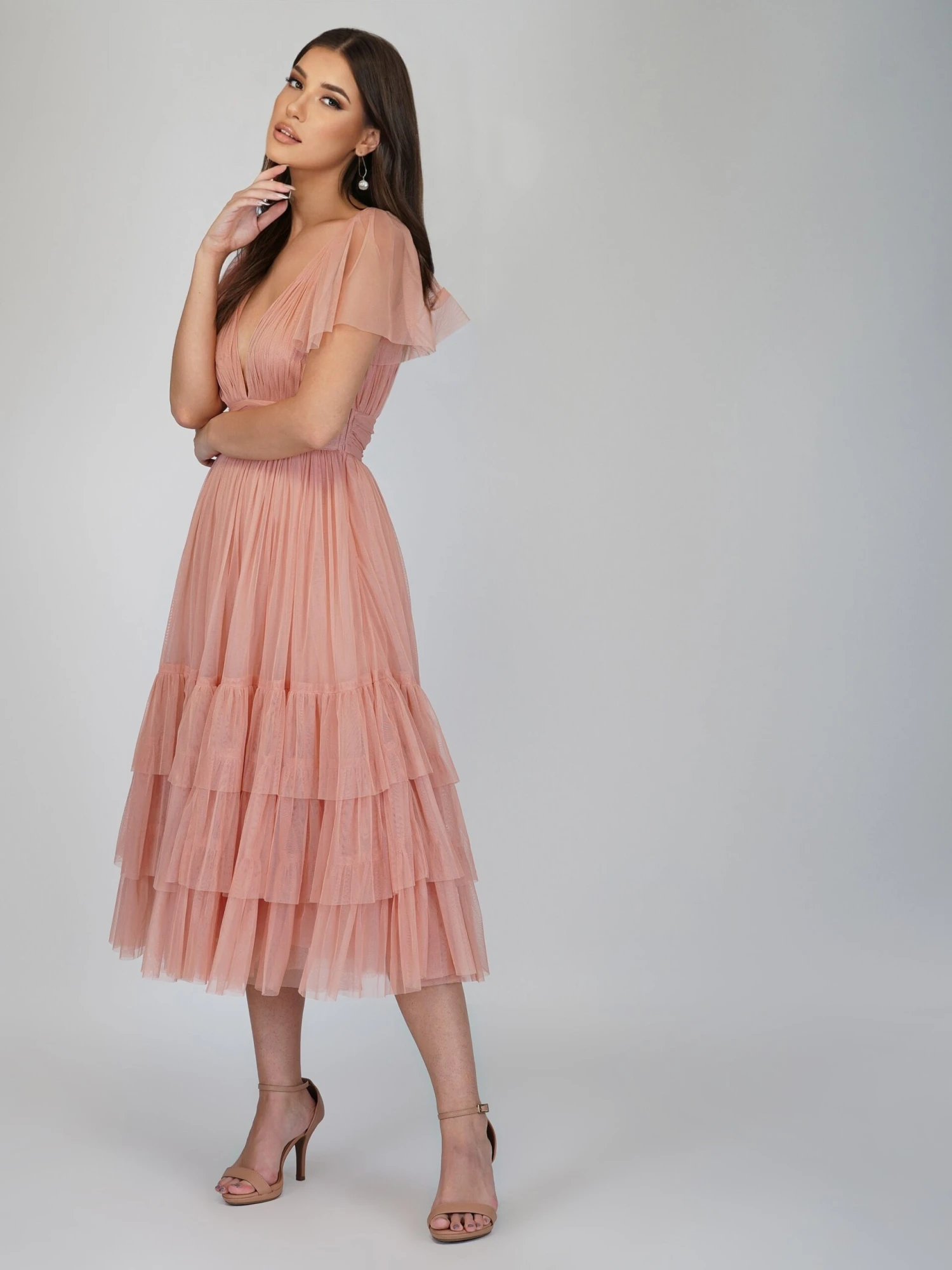 Madison Pink Tulle Bridesmaid Dress 6 Madison Pink Tulle Bridesmaid Dress - Image 4