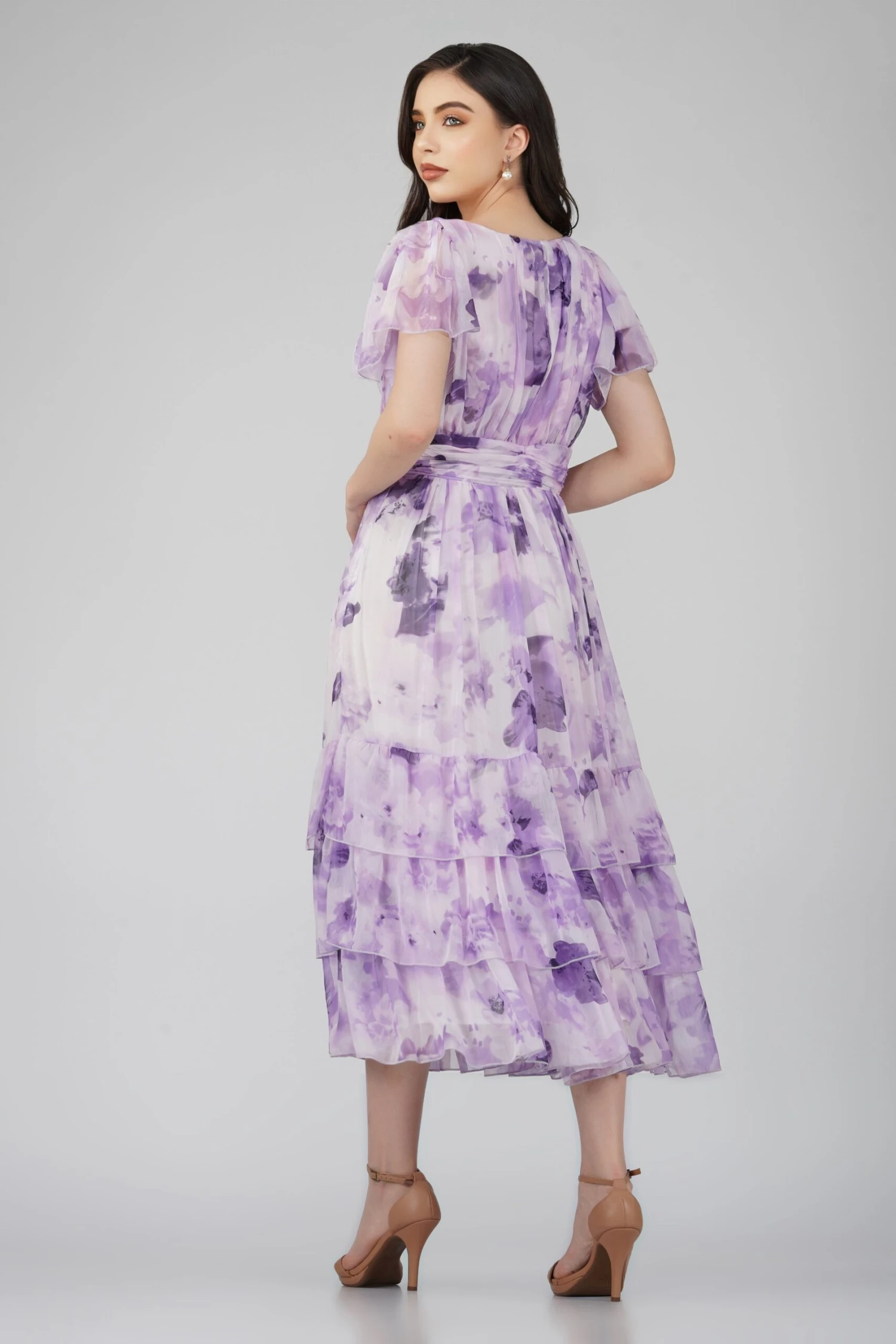 Madison Lavender Chiffon Bridesmaid Dress 6 Madison Lavender Chiffon Bridesmaid Dress - Image 4