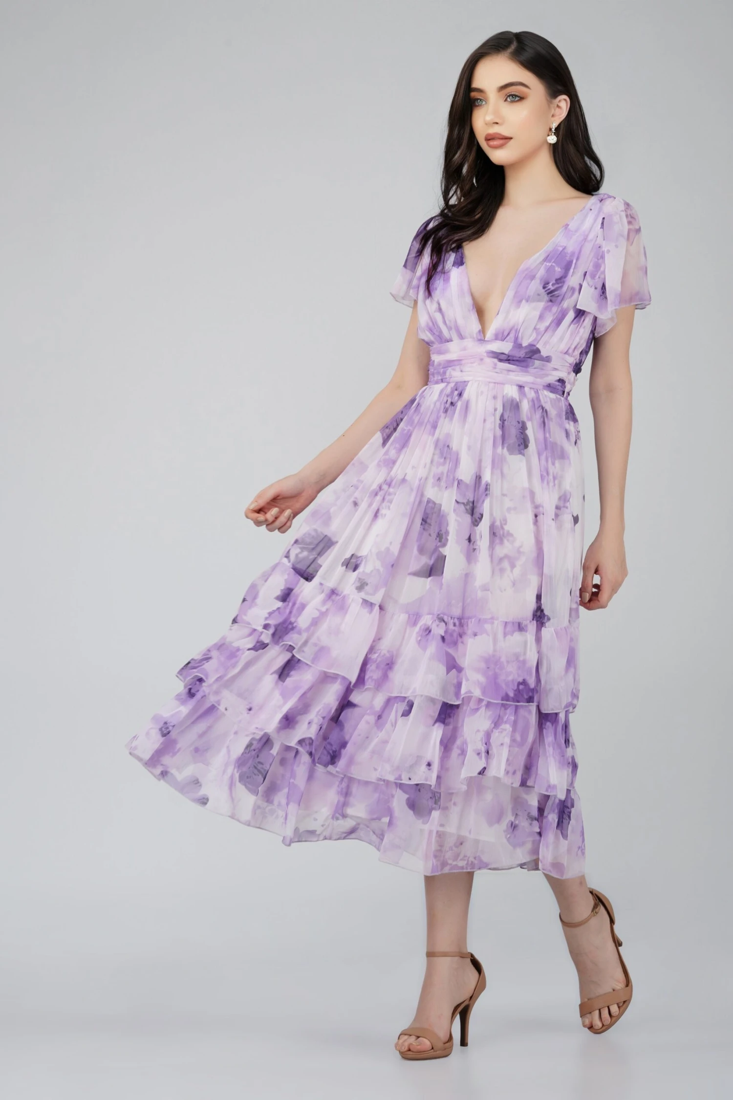 Madison Lavender Chiffon Bridesmaid Dress 5 Madison Lavender Chiffon Bridesmaid Dress - Image 3