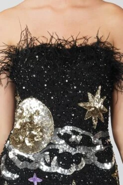 Midnight Sequin Feather Mini Dress In Black 13 Midnight Sequin Feather Mini Dress In Black -Lace & Beads MidnightDress 5