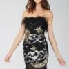 Midnight Sequin Feather Mini Dress In Black -Lace & Beads MidnightDress 7 Copy