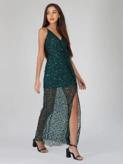 Nair Green Sequin Maxi Dress -Lace & Beads NairGreen 1