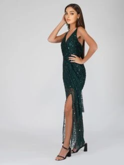 Nair Green Sequin Maxi Dress -Lace & Beads NairGreen 3