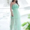 Natalia Tulle Maxi Dress In Sage Green -Lace & Beads NataliaSage 2