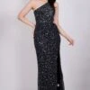 Naeve One Shoulder Sequin Dress In Navy Blue -Lace & Beads NawishNavy NaeveMaxiDress 4