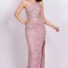 Naeve One Shoulder Sequin Dress In Pink -Lace & Beads NawishPink NaeveMaxiDress 2