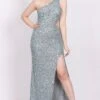 Naeve One Shoulder Sequin Dress In Teal 2 Naeve One Shoulder Sequin Dress In Teal -Lace & Beads NawishTeal NaeveMaxiDress 1