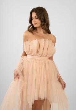Nidha High Low Tulle Dress In Nude -Lace & Beads Nidha 5