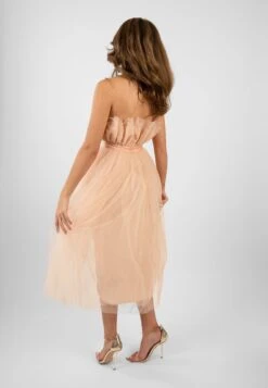 Nidha High Low Tulle Dress In Nude -Lace & Beads Nidha 9