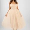 Nimo Cream Tulle Midi Dress With Shell Cups -Lace & Beads NimoMidiDress 1 edited