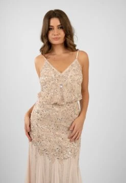 Ophelia Blush Pink Occasion Dress -Lace & Beads OpheliaMaxi 4