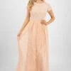 Picasso Short Sleeve Blush Pink Bridesmaid Dress -Lace & Beads PicassoCappedSLeevesBlushPInk 3 edited